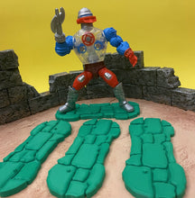 Load image into Gallery viewer, NEW! Rock Base Stands! In 80&#39;s Toy Green! Double Peg, Extended Width (QTY 3)