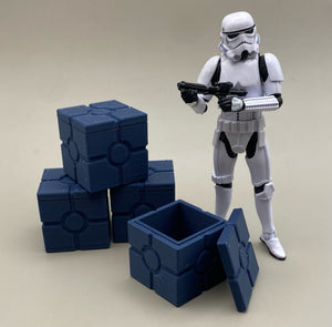 SMALLER Action figure crate accessory with removable top! (4) per pack