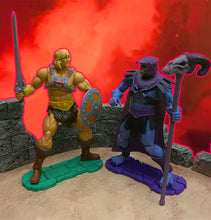Load image into Gallery viewer, NEW! Rock Base Stands! In 80&#39;s Toy Green and Toy Purple! Double Peg, EXTENDED width (2 pack)
