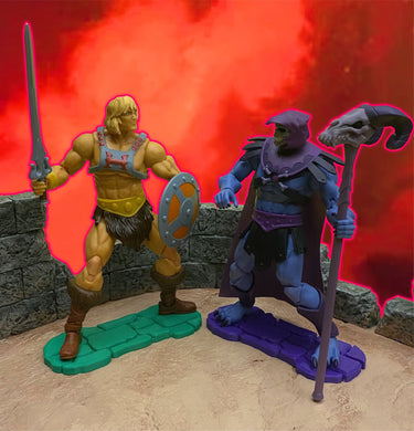 NEW! Rock Base Stands! In 80's Toy Green and Toy Purple! Double Peg, EXTENDED width (2 pack)