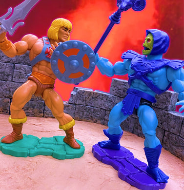 NEW! Rock Base Stands! In 80's Toy Green and Toy Purple! Double Peg, Standard width (2 pack))