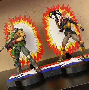 Explosion diorama action figure stand for 6" line (Good Guy Faction)