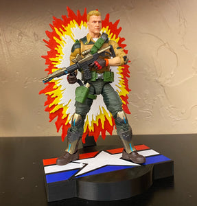 Explosion diorama action figure stand for 6" line (Good Guy Faction)