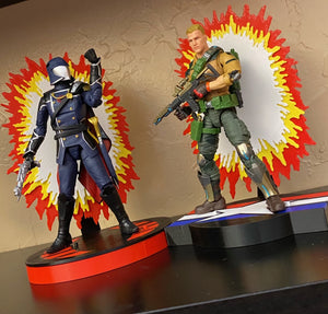 Explosion diorama action figure stand for 6" line (Good Guy Faction)